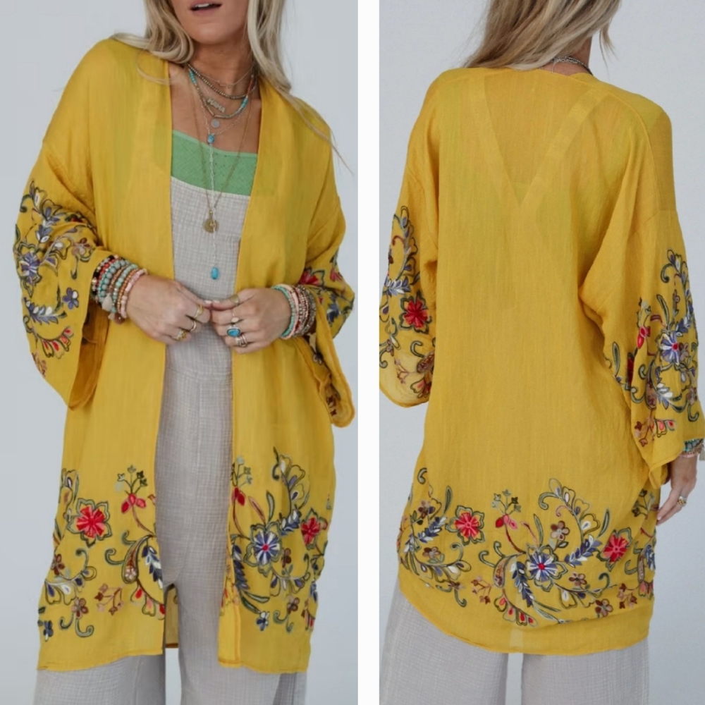 Three Bird Nest - Fun in Florals Kimono